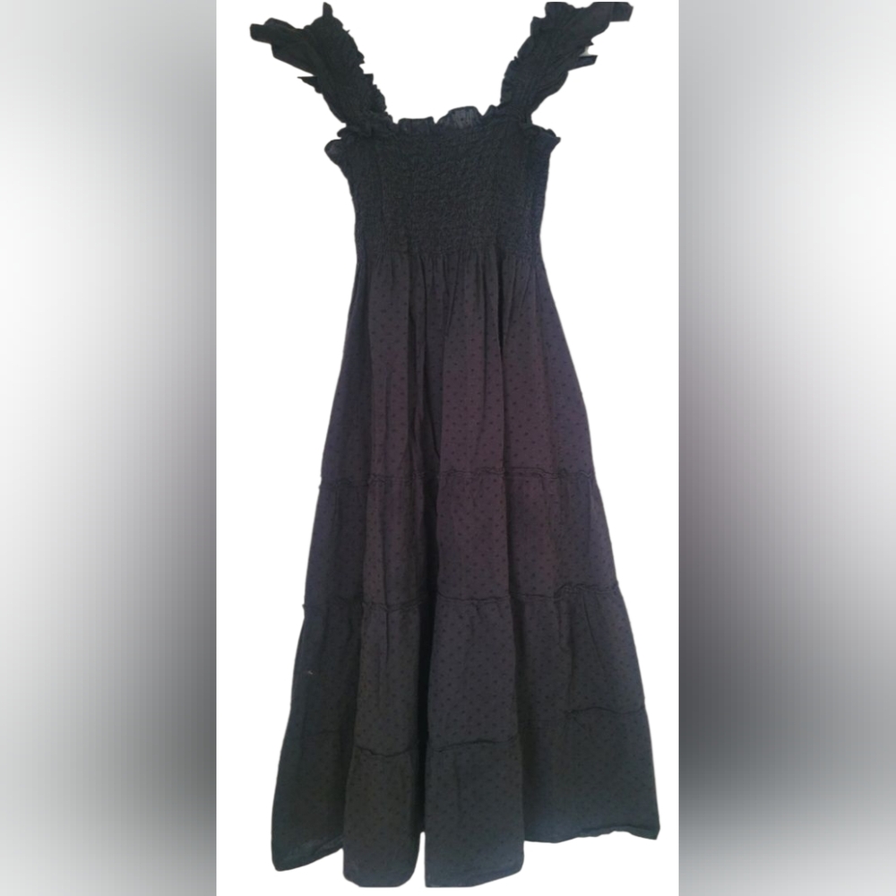 Hill House Ellie Nap Dress, Black Swiss Dot, XS